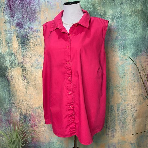 Basic Editions Tops - 📌Basic Editions Hot Pink Sleeveless Blouse